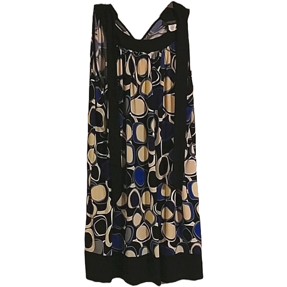 2/$40! Alyn Paige Geometric Purple/Black Pattern Dress Size L